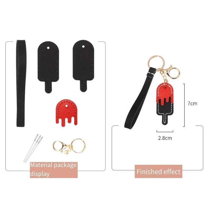 DIY Ice Cream Leathert Keychain