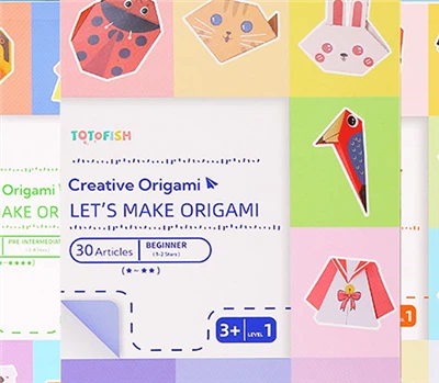Tredimensionellt origamipapper för barn